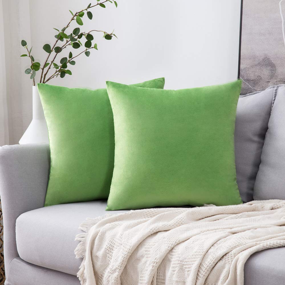 MIULEE 20x20 Inch Velvet Throw Pillow Covers, Pack of 2 - Dark Blue, Super Soft Decorative Square Cushion Cases Modern Luxury Home Decor for Sofa, Couch, Bed, Chair with Invisible Zipper