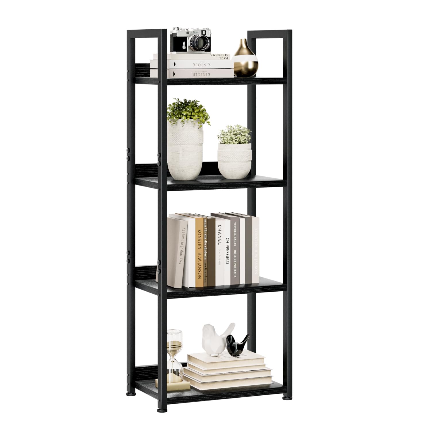 NUMENN Bookshelf, 5 Tier Bookshelves, Home Office Bookcase Shelf Storage Organizer, Free Standing Storage Shelving Unit for Bedroom, Living Room and Home Office, Vintage