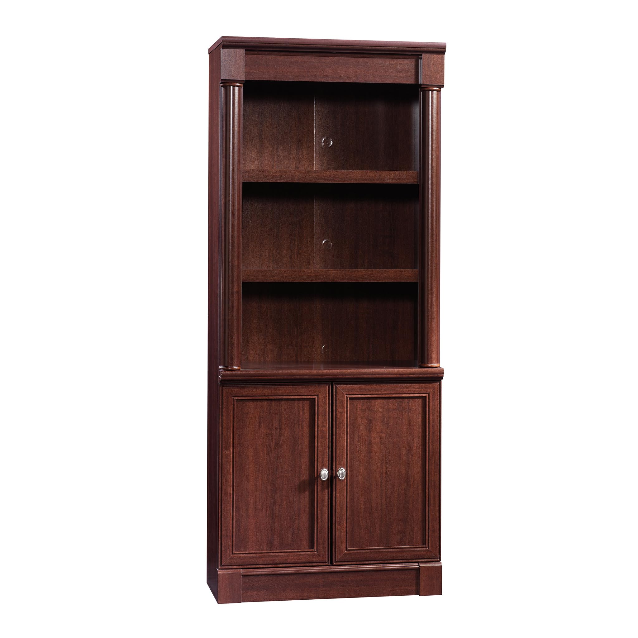 Sauder Palladia Bookcase with Doors, Multiroom Storage, Library Bookcase, Vintage Oak Finish