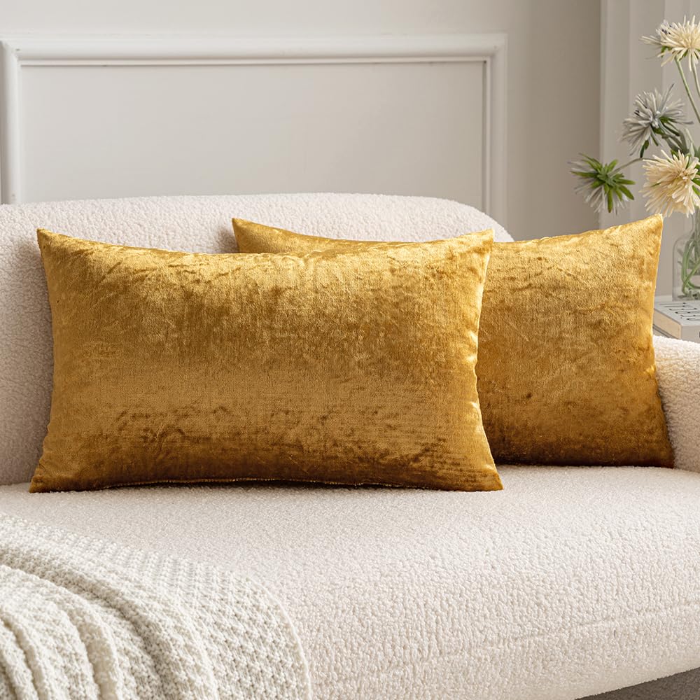 MIULEE Velvet Throw Pillow Covers 18x18 Inch, Pack of 2 - Dark Blue, Super Soft Decorative Square Cushion Cases Modern Luxury Home Decor for Sofa, Couch, Bed, Chair