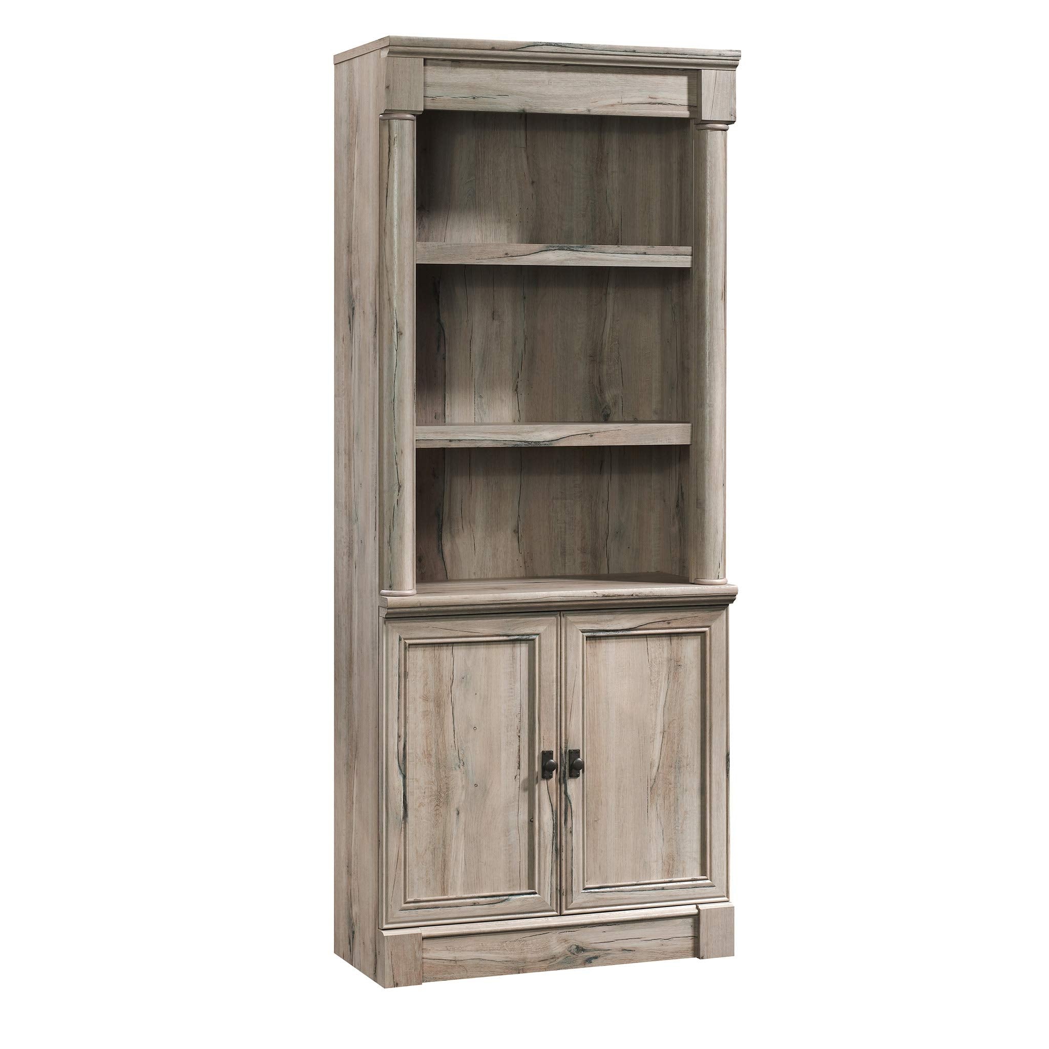 Sauder Palladia Bookcase with Doors, Multiroom Storage, Library Bookcase, Vintage Oak Finish