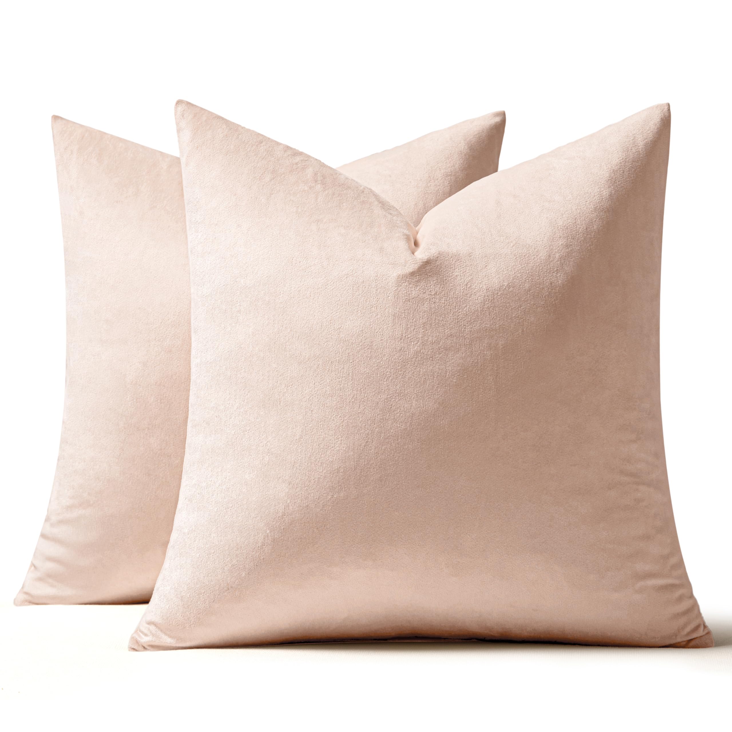 MIULEE Velvet Throw Pillow Covers 18x18 Inch, Pack of 2 - Golden, Super Soft Decorative Square Cushion Cases Modern Luxury Home Decor for Sofa, Couch, Bed, Chair