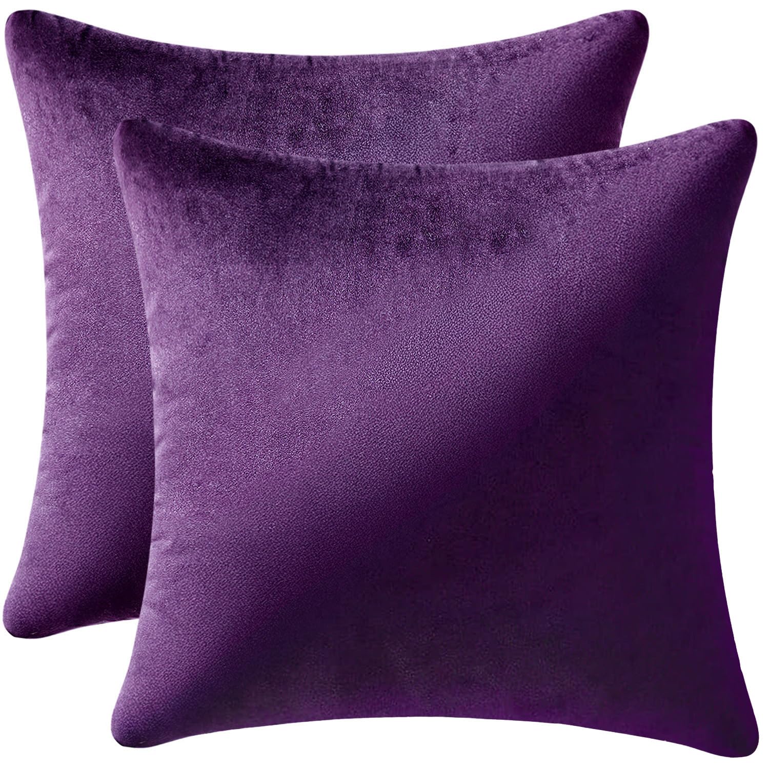 MIULEE Velvet Throw Pillow Covers 18x18 Inch, Pack of 2 - Dark Blue, Super Soft Decorative Square Cushion Cases Modern Luxury Home Decor for Sofa, Couch, Bed, Chair