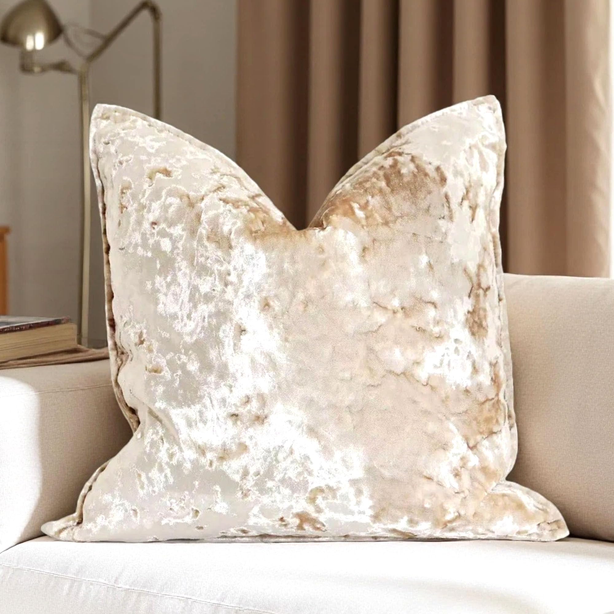Velvet Pillow Cover Purple 18x18 Inch - Luxury Crushed Velvet Decorative Throw Pillow Case for Living Room Sofa Bed (1 Pack)