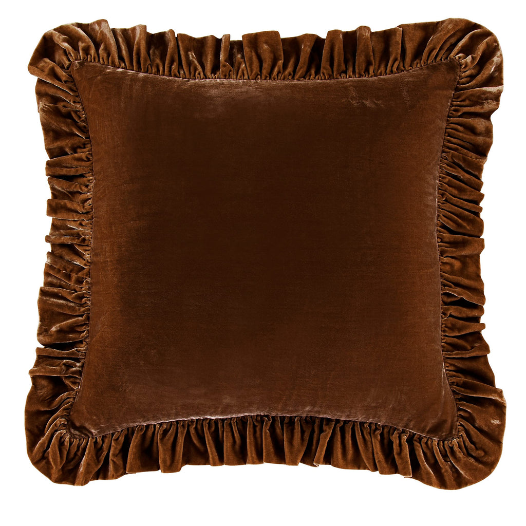 HiEnd Accents Stella Faux Silk Velvet Euro Sham Pillow Cover, 27x27 inch, Dusty Rose, Romantic Western Modern Traditional Style Luxury Bedding