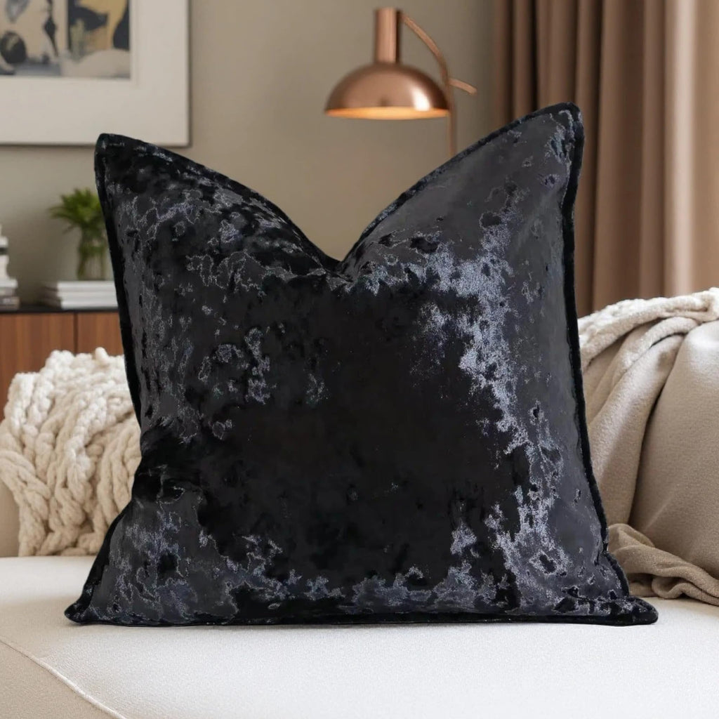 Velvet Pillow Cover Purple 18x18 Inch - Luxury Crushed Velvet Decorative Throw Pillow Case for Living Room Sofa Bed (1 Pack)