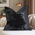 Velvet Pillow Cover Purple 18x18 Inch - Luxury Crushed Velvet Decorative Throw Pillow Case for Living Room Sofa Bed (1 Pack)