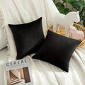 MIULEE Velvet Throw Pillow Covers 18x18 Inch, Pack of 2 - Dark Blue, Super Soft Decorative Square Cushion Cases Modern Luxury Home Decor for Sofa, Couch, Bed, Chair