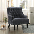 Lexicon Accent Chair Reading Chair Comfy Chair for Bedroom, Upholstered Armchair with Solid Wood Frame, Tufted Cushion Nail Head Trim, Single Sofa Chair for Living Room, Office, Taupe Chenille